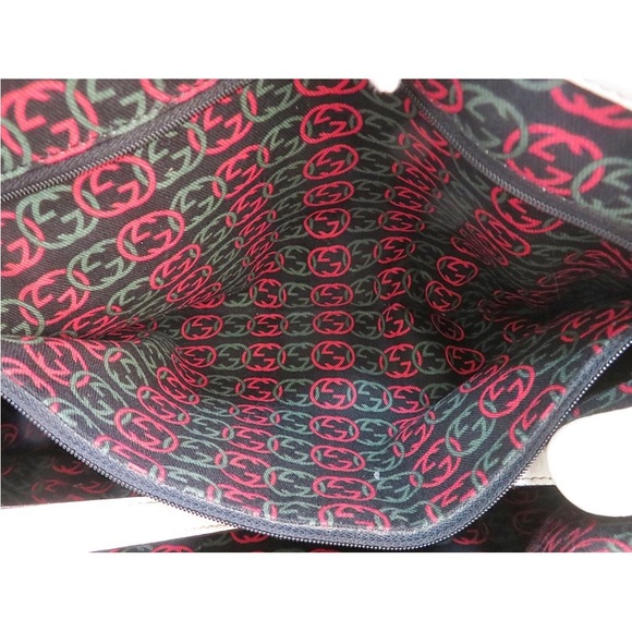 Gucci White Tote Bag with Red and Green Accents - Picture 9 of 12